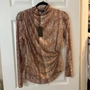 Cable & Gauge snake skin long sleeve top
